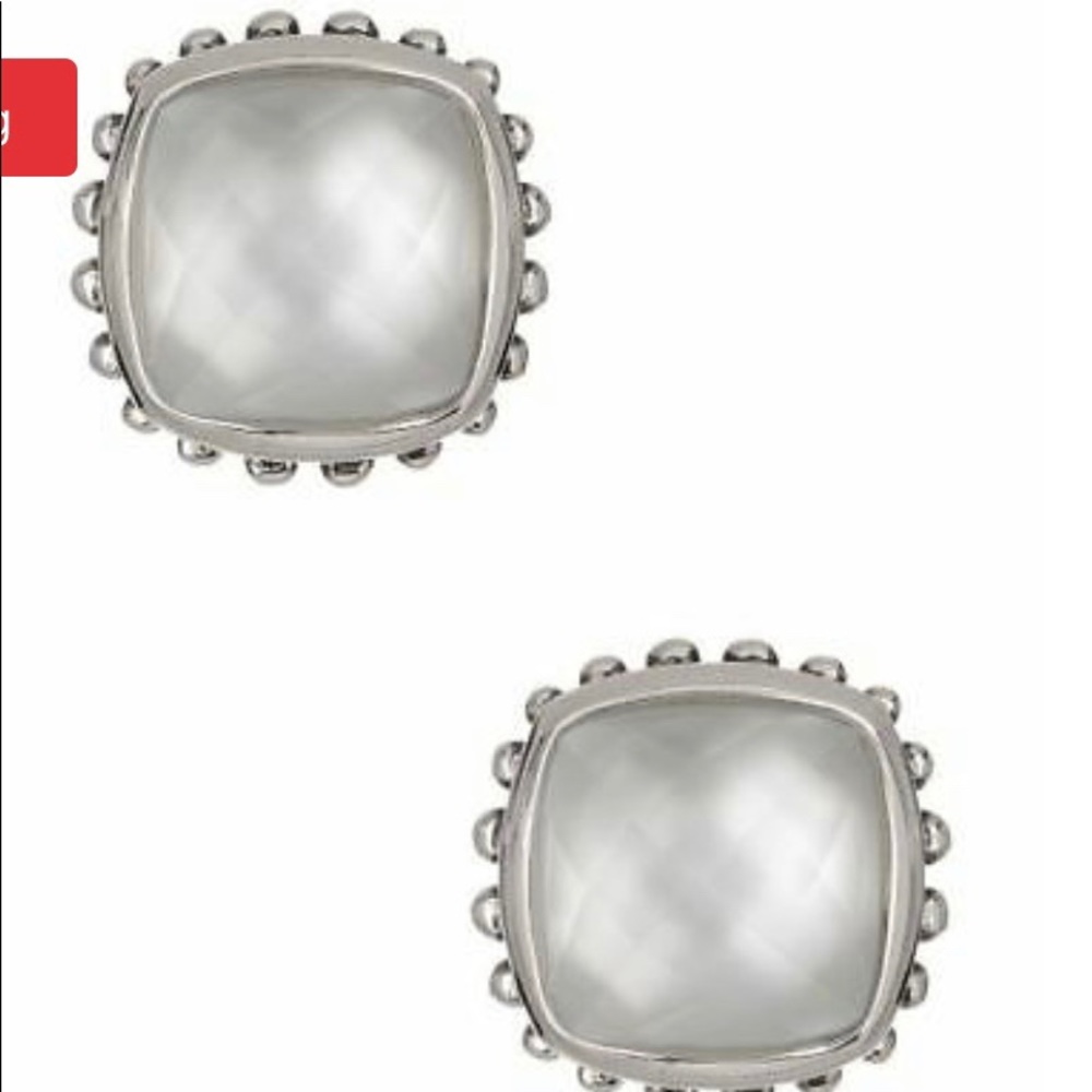 COPY - Lagos Venus 8x8 Stud Earrings white crystal